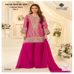 Premium Jacquard Beads Embroidered Palazzo Suit Set